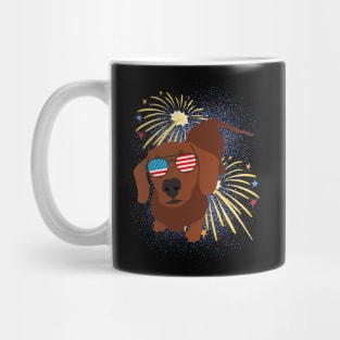 Cool Dog USA flag Patriotic 4th July independence day coolest shirt for july forth Mug